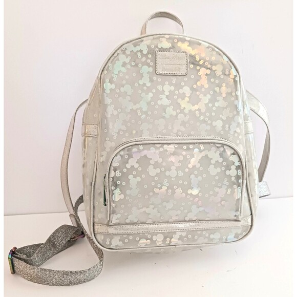 Disney Parks Loungefly Magic Mirror Metallic Mini Backpack Clear Holographic main image 7